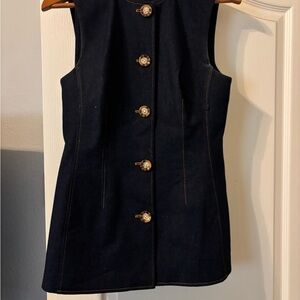 Veronica Beard Dark Denim Jussup Sleeveless Vest